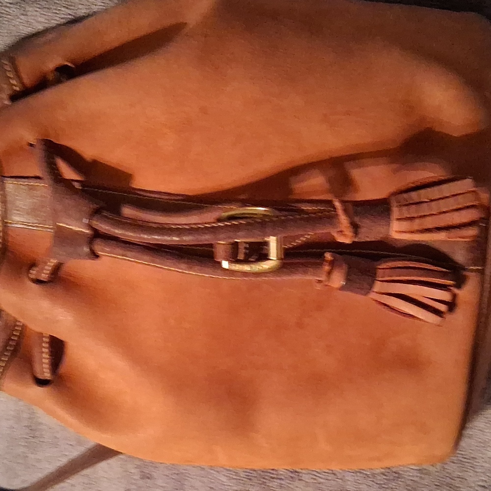 Rare Vintage Dooney And Bourke Suede Tan Leather Backpack Like New - Picture 7 of 16